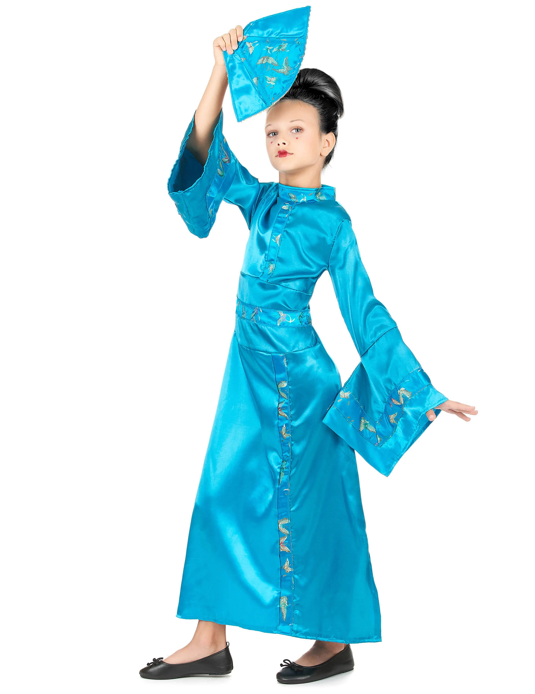 Blauw Meisjeskostuum Chinees 4 Blauw Meisjeskostuum Chinees - Afbeelding 2