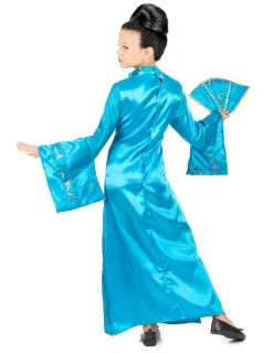 Blauw Meisjeskostuum Chinees 7 Blauw Meisjeskostuum Chinees -Cosplay Kostuums Winkel geishakostuum voor meisjes 3