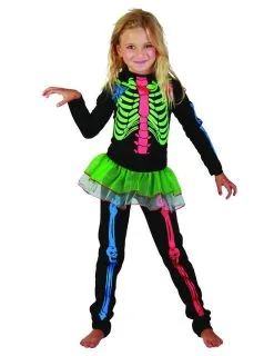 Gekleurde Skeletten Outfit Voor Meisjes