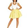 Gele Jaren 50 Rok En Sjaal Voor Vrouwen -Cosplay Kostuums Winkel gele jaren 50 rok en sjaal voor vrouwen