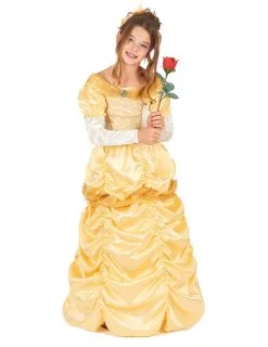 Geel Satijnachtig Prinses Kostuum Voor Meisjes