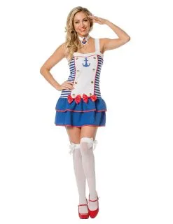 Gestreept Matrozen Kostuum Voor Vrouwen