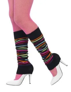 Gestreepte Veelkleurige Beenwarmers Voor Vrouwen