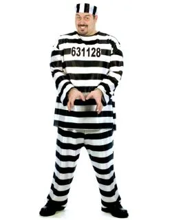 Gevangenis Kostuum Voor Mannen - Grote Maat