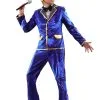 Glanzend Blauw Disco Kostuum Voor Mannen -Cosplay Kostuums Winkel glanzend blauw disco kostuum voor mannen