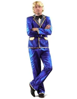 Glanzend Blauw Disco Kostuum Voor Mannen -Cosplay Kostuums Winkel glanzend blauw disco kostuum voor mannen 2