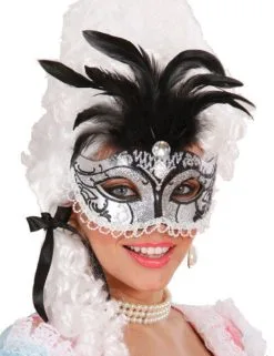 Glitter Renaissance Masker Met Veren Voor Vrouwen