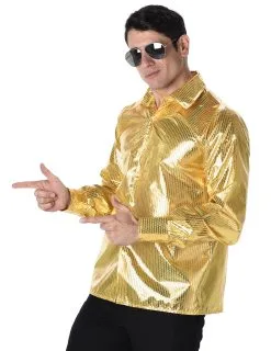 Gouden Disco Blouse Voor Mannen -Cosplay Kostuums Winkel gouden disco blouse voor mannen 2