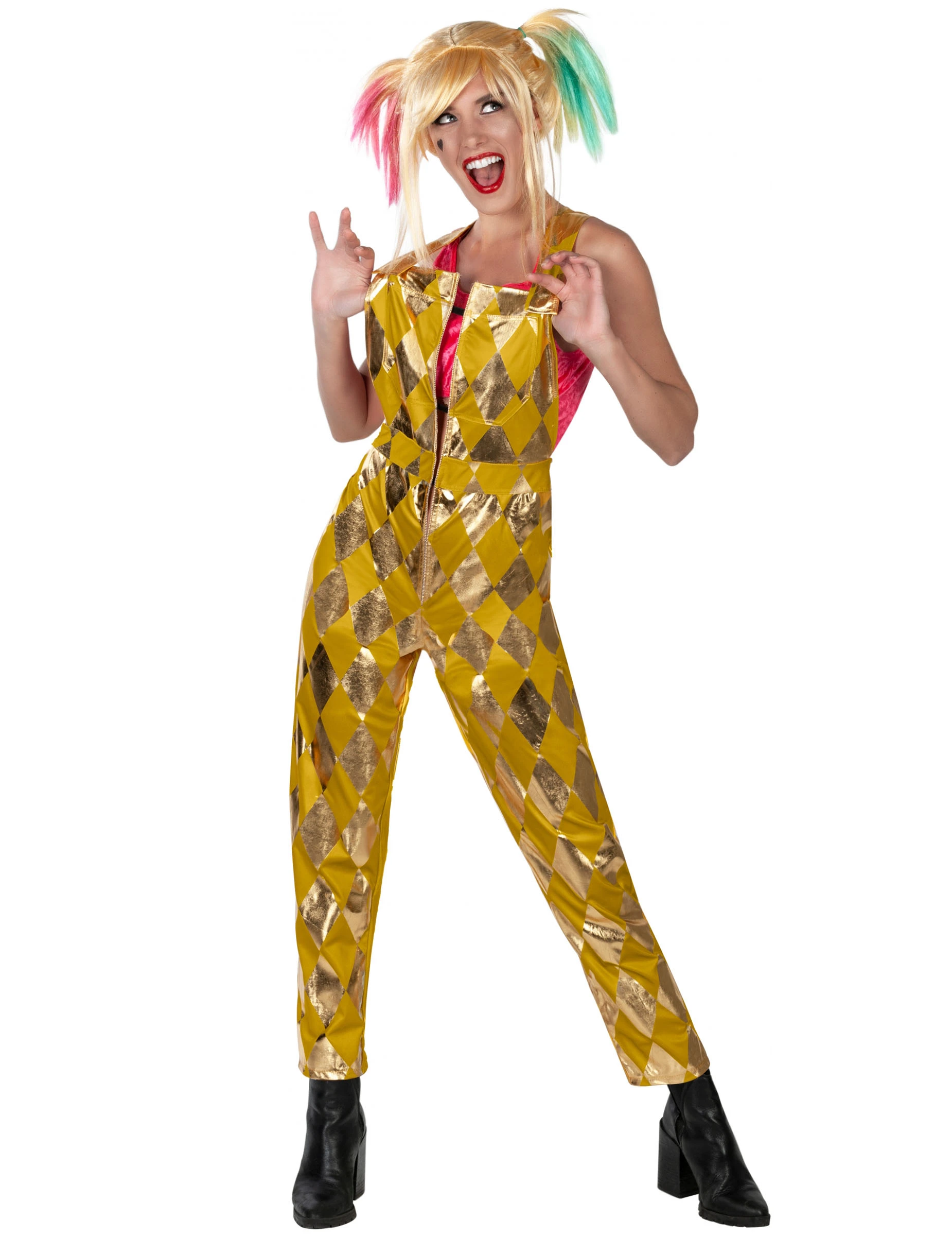 Gouden Harley Quinn Birds Of Prey™ Kostuum Voor Dames 4 Gouden Harley Quinn Birds Of Prey™ Kostuum Voor Dames - Afbeelding 2