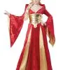 Goudkleurig En Rood Middeleeuws Koningin Kostuum Voor Dames -Cosplay Kostuums Winkel goudkleurig en rood middeleeuws koningin kostuum voor dames