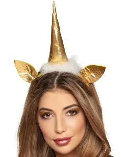 Goudkleurige Eenhoorn Haarband Voor Volwassenen