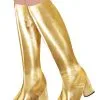 Goudkleurige Retro Jaren 60 Overlaarzen 2 Goudkleurige Retro Jaren 60 Overlaarzen -Cosplay Kostuums Winkel goudkleurige retro jaren 60 overlaarzen