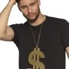 Goudkleurige XL Dollar Ketting Voor Volwassenen