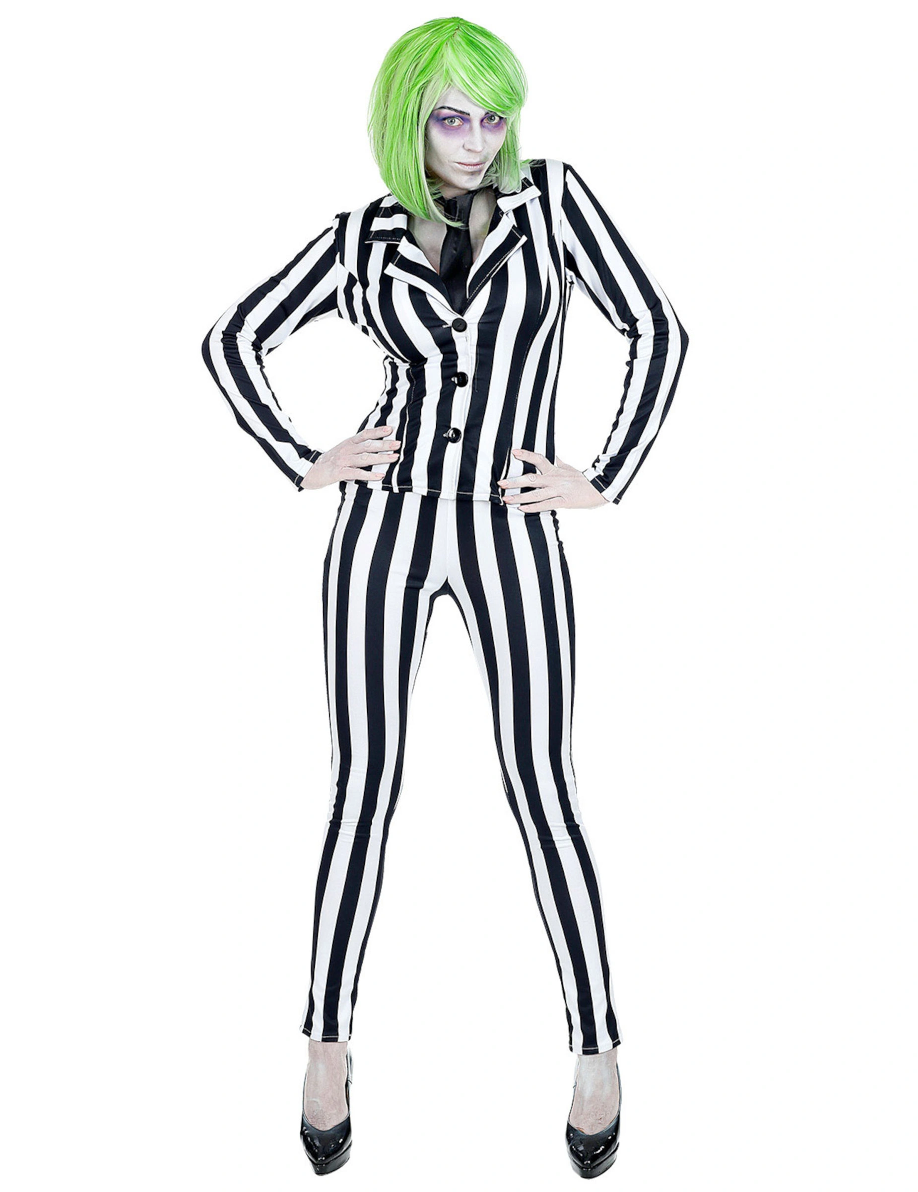 Griezelige Spook Vermomming Met Strepen Voor Vrouwen 3 Griezelige Spook Vermomming Met Strepen Voor Vrouwen