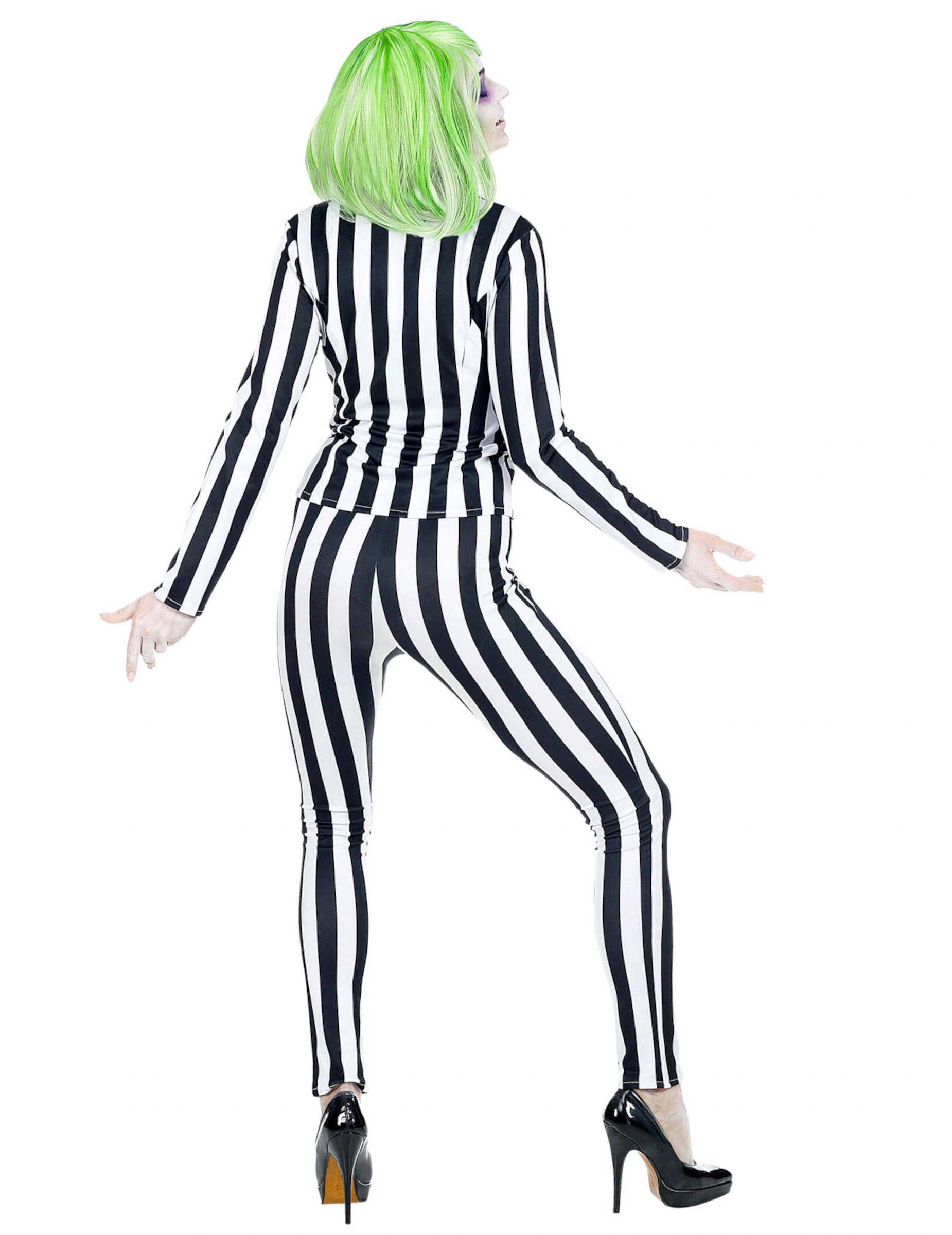 Griezelige Spook Vermomming Met Strepen Voor Vrouwen 5 Griezelige Spook Vermomming Met Strepen Voor Vrouwen - Afbeelding 3