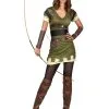 Groen Met Bruin Boogschutter Kostuum Voor Dames -Cosplay Kostuums Winkel groen met bruin boogschutter kostuum voor dames