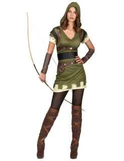 Groen Met Bruin Boogschutter Kostuum Voor Dames