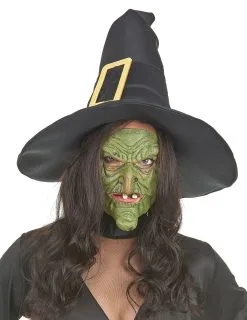 Groene Latex Heks Halfmaskers Voor Volwassenen