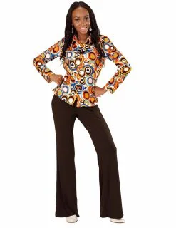 Groovy Jaren 70 Bubbel Blouse Voor Vrouwen