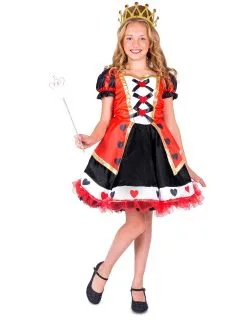 Hartenkoningin Kostuum Met Opdruk Voor Meisjes
