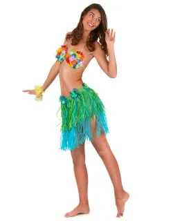 Cosplay Kostuums Winkel 8 Cosplay Kostuums Winkel -Cosplay Kostuums Winkel hawaiaanse rok in groen met blauw voor volwassenen 2