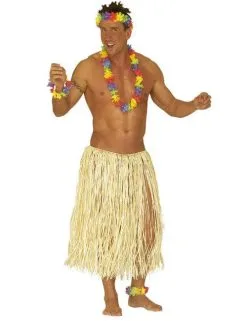 Lange Beige Hawaiiaanse Rok Voor Volwassenen