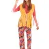 Geel Met Roze Hippie Kostuum Voor Vrouwen -Cosplay Kostuums Winkel hippie kostuum voor vrouwen