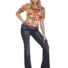 Hippie T-shirt Met Bloemenpatroon Voor Dames -Cosplay Kostuums Winkel hippie t shirt met bloemenpatroon voor dames