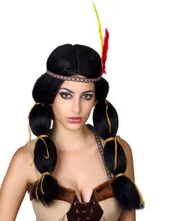 Indiaanse Pruik Met Vlechten Voor Vrouwen