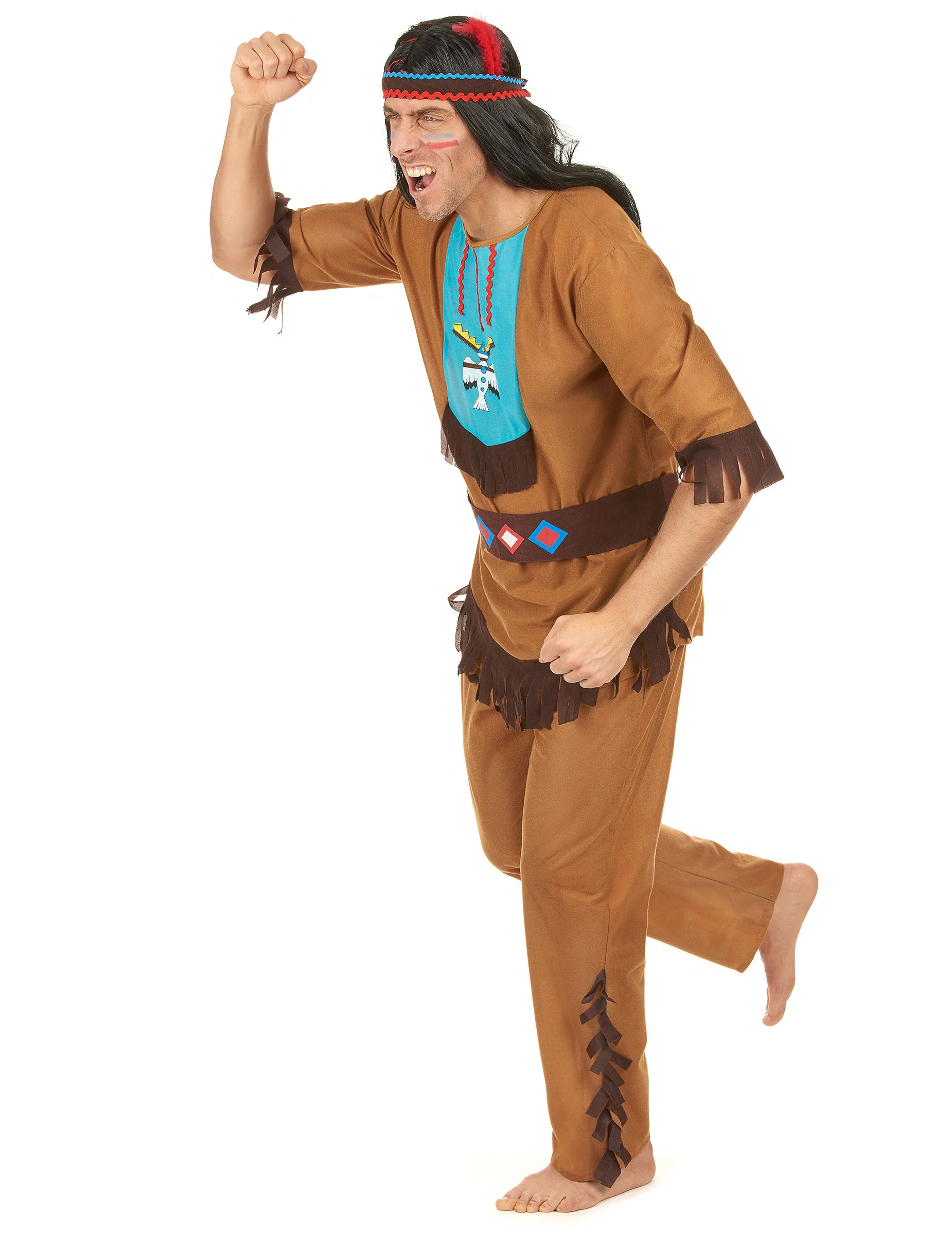 Indianen Outfit Voor Heren 4 Indianen Outfit Voor Heren - Afbeelding 2