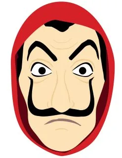 Kartonnen Masker Bankovervaller Volwassenen