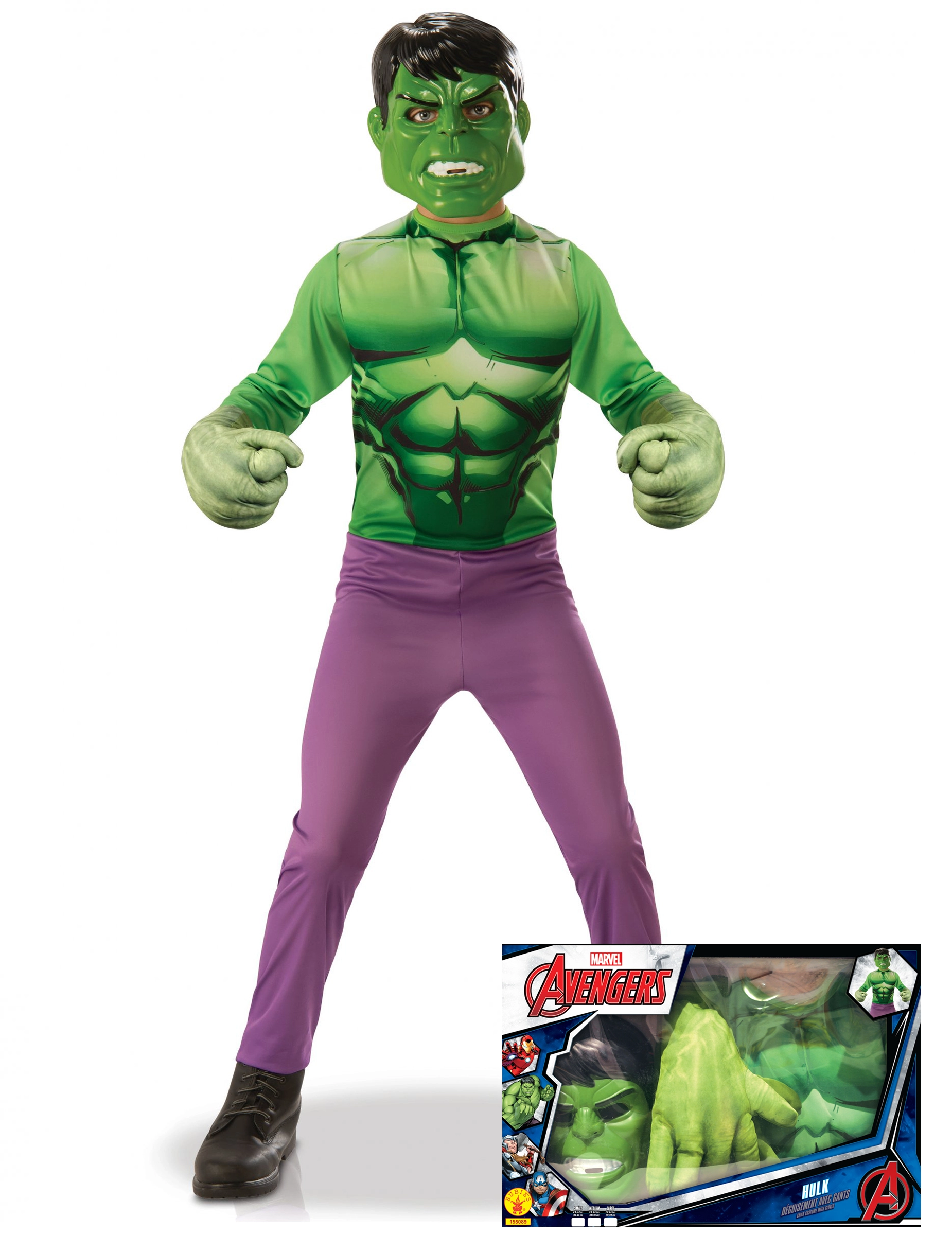 Klassiek Hulk™ Kostuum Met Grote Handen Voor Jongens 3 Klassiek Hulk™ Kostuum Met Grote Handen Voor Jongens