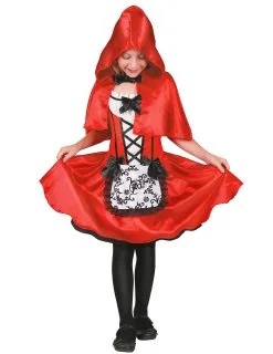 Klein Roodkapje Kostuum Met Schort Voor Meisjes