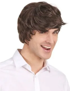 Korte Moderne Donkerbruine Pruik Voor Mannen
