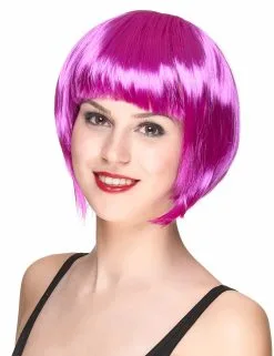 Korte Paarse En Glanzende Damespruik