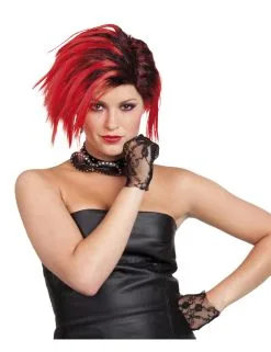Korte Rode Punkpruik Voor Vrouwen