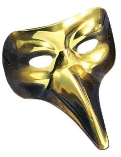 Lang Goudkleurig Venetiaans Masker Voor Volwassenen