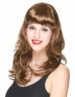 Halflange Donkerbruine Damespruik