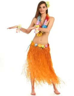 Lange Oranje Hawaii Rok Voor Volwassenen