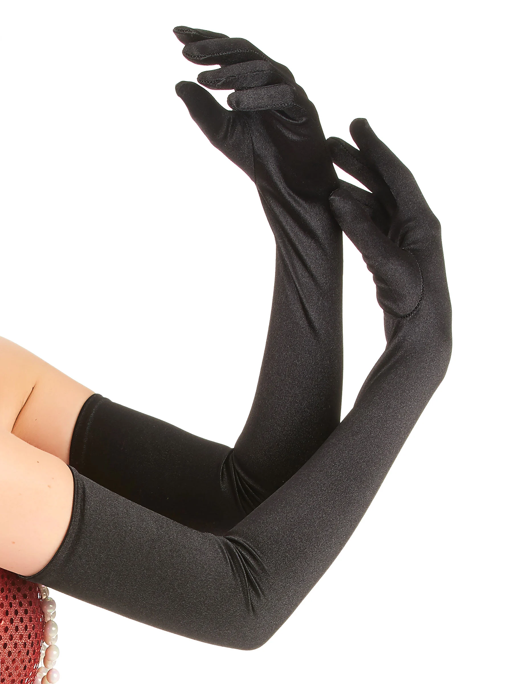 Lange Satijnachtige Zwarte Handschoenen Voor Volwassenen 3 Lange Satijnachtige Zwarte Handschoenen Voor Volwassenen
