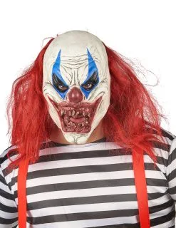 Latex Enge Clown Masker Met Haren Voor Volwassenen