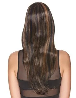 Luxe Donkerbruine Pruik Met Licht Bruine Lokken 6 Luxe Donkerbruine Pruik Met Licht Bruine Lokken -Cosplay Kostuums Winkel luxe donkerbruine pruik met licht bruine lokken 2