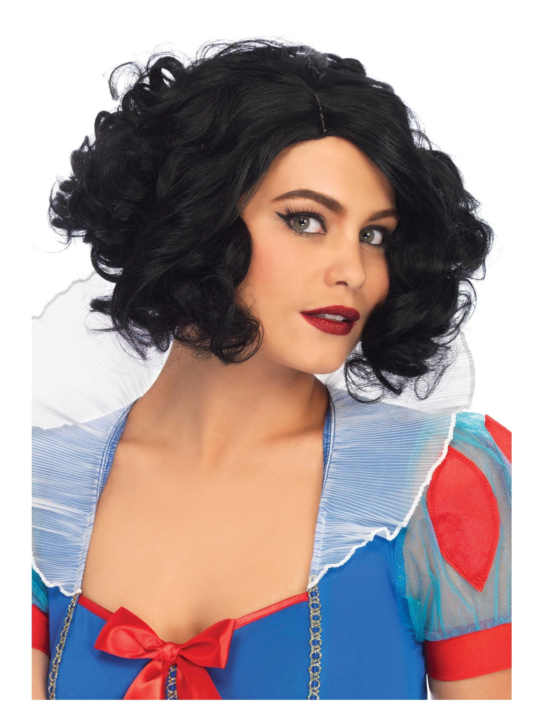 Luxe Zwarte Korte Prinses Pruik Voor Dames 3 Luxe Zwarte Korte Prinses Pruik Voor Dames