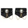 Zwarte Gothic Manchetten 1 Zwarte Gothic Manchetten -Cosplay Kostuums Winkel manchettes gothiques noires 333911