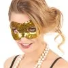 Masker Met Goudkleurige Lovertjes Voor Volwassenen -Cosplay Kostuums Winkel masker met goudkleurige lovertjes voor volwassenen