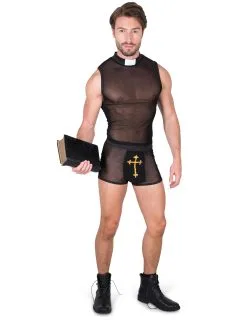 Ondeugend Priester Kostuum Voor Heren