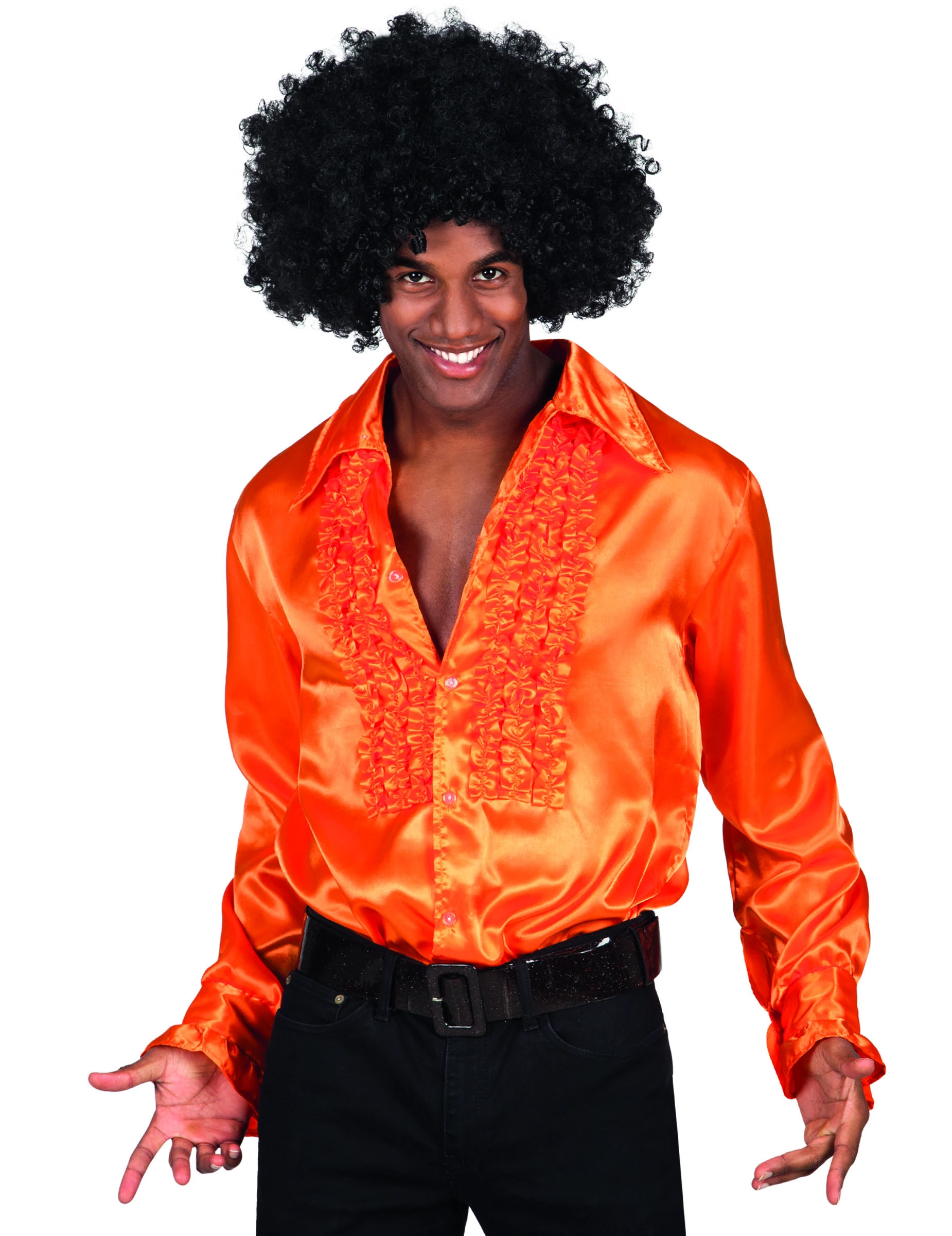 Oranje Disco Blouse Voor Mannen 3 Oranje Disco Blouse Voor Mannen