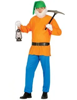 Oranje Dwerg Kostuum Voor Volwassenen