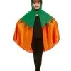 Oranje Fluweelachtige Pompoen Cape Met Capuchon Voor Kinderen -Cosplay Kostuums Winkel oranje fluweelachtige pompoen cape met capuchon voor kinderen