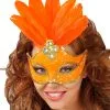 Oranje Masker Met Veren Voor Dames -Cosplay Kostuums Winkel oranje masker met veren voor dames
